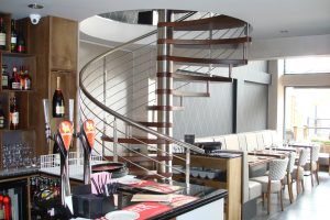 Comercial designer spiral staircase for a restaurant Wilmslow Cheshre1