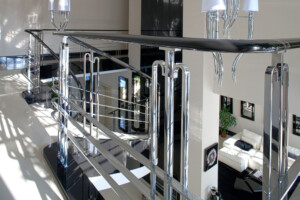 Art deco high gloss black stair balustrade Art deco high gloss black stair balustrade