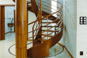 Designer Helical spiral with helical band in walnut Designer Helical spiral with helical band in walnut
