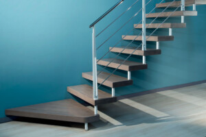 Floating stair beech or oak treads traversal rods or glass balustrade1 Floating stair beech or oak treads traversal rods or glass balustrade1