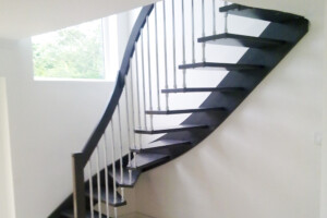Contemporary floating stairs harrogate beech in a grey ginish with chromed spindles for thsi stunning modular cantilevered staircase harrogate north yorkshire1 Contemporary floating stairs harrogate beech in a grey ginish with chromed spindles for thsi stunning modular cantilevered staircase harrogate north yorkshire1
