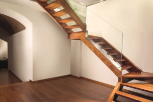 Contemporary oak and frameless glass staircase finished with hard wax oil London Contemporary oak and frameless glass staircase finished with hard wax oil London