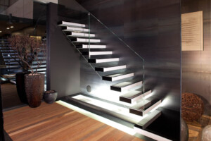 Framedglass floating stair Framedglass floating stair